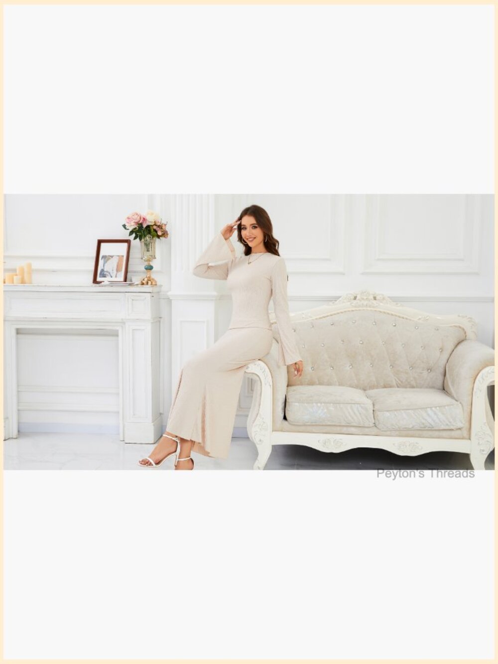 Maxi Dress with Flare Sleeves Mermaid Hem Boho - Picture 7 of 7